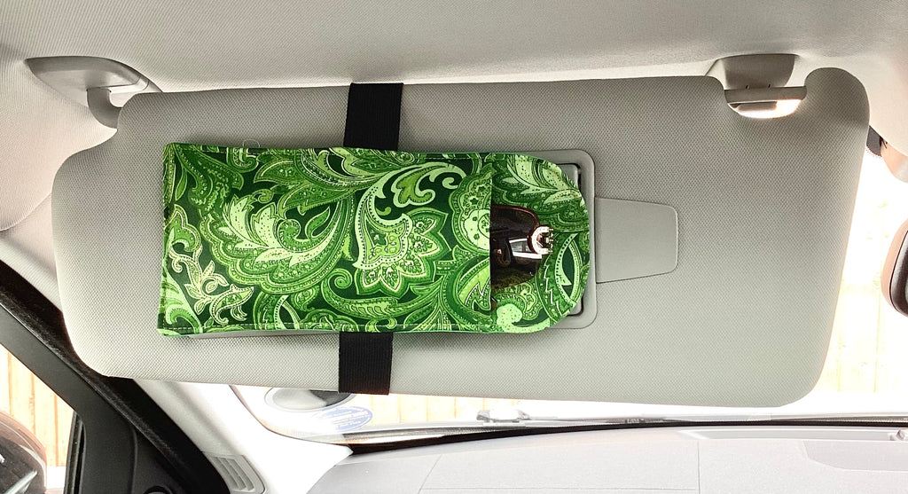 Car Visor Handmade Sun Glasses Case Dark Green