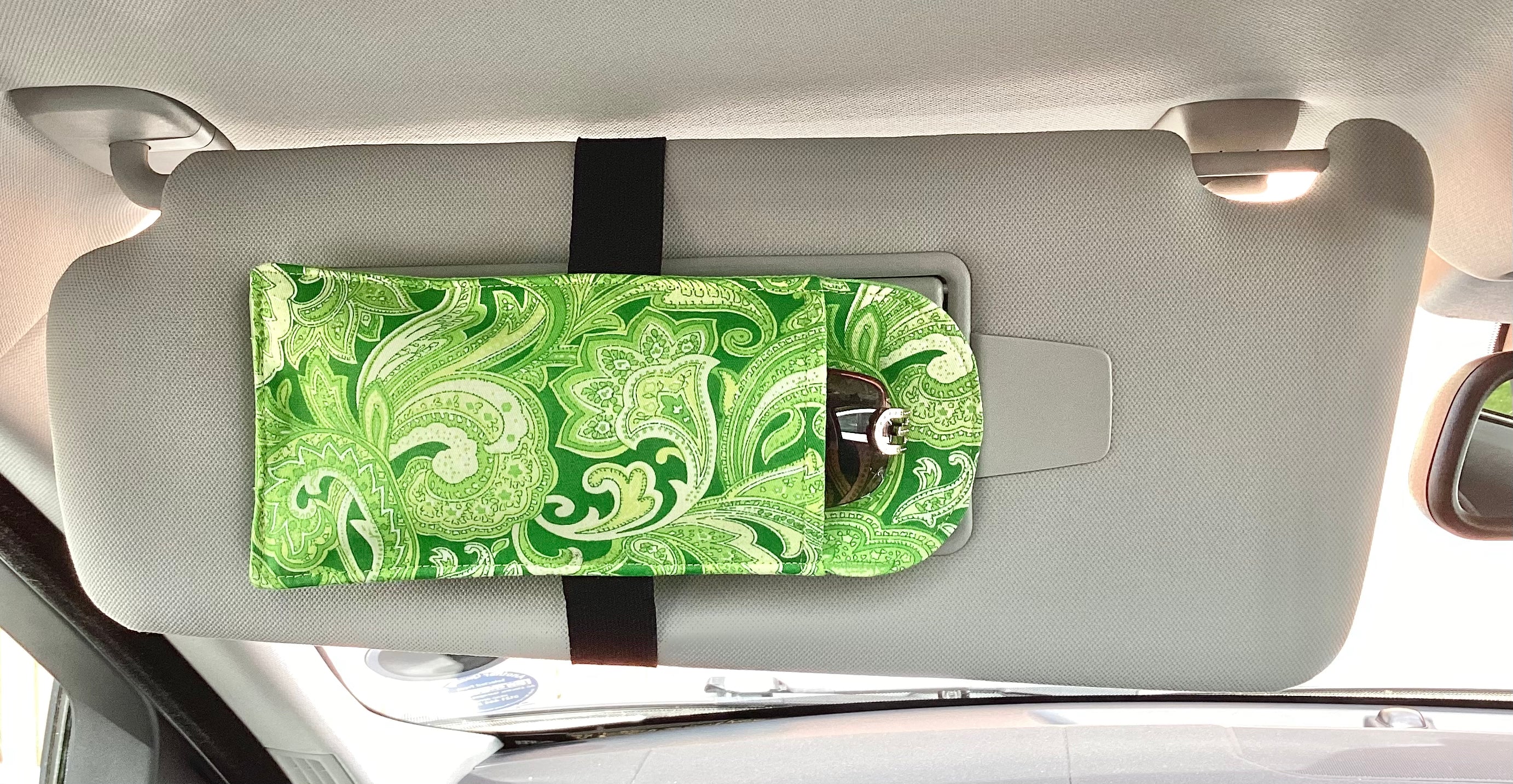 Car Visor Handmade Sun Glasses Case Light Green