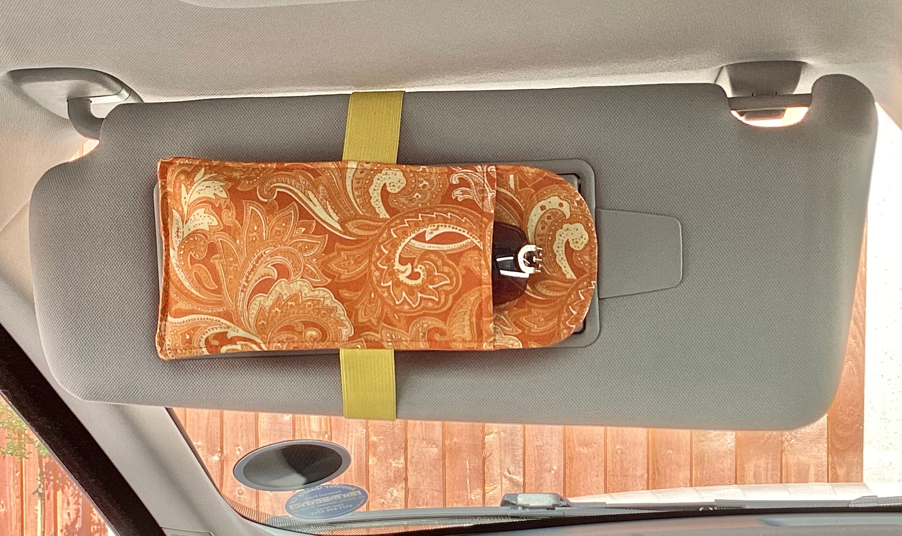 Car Visor Handmade Sun Glasses Case Orange