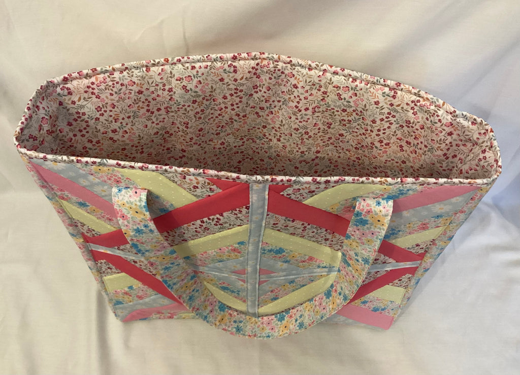 Large Quilted Pastel Patchwork Tote Bag