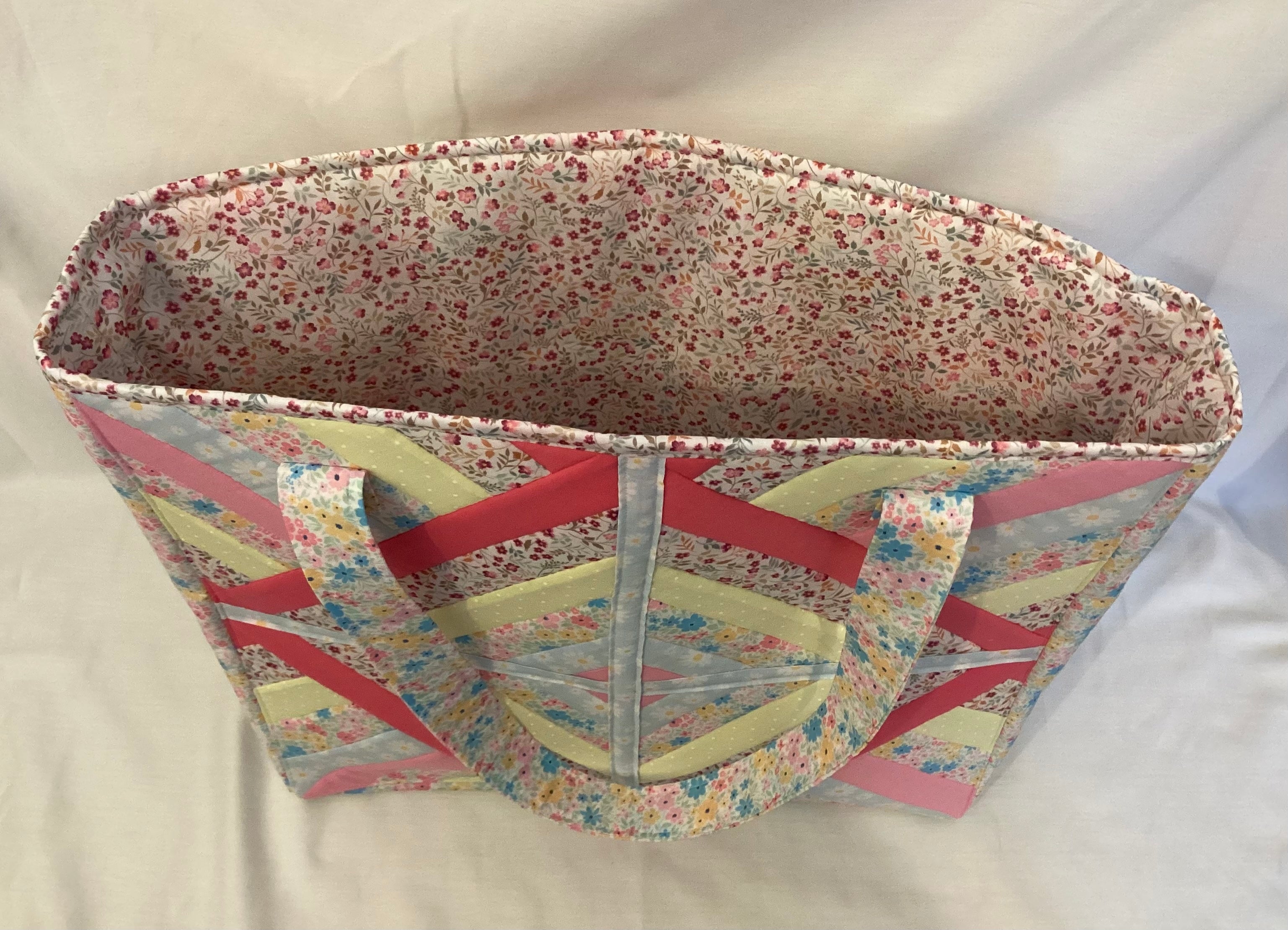 Large Quilted Pastel Patchwork Tote Bag