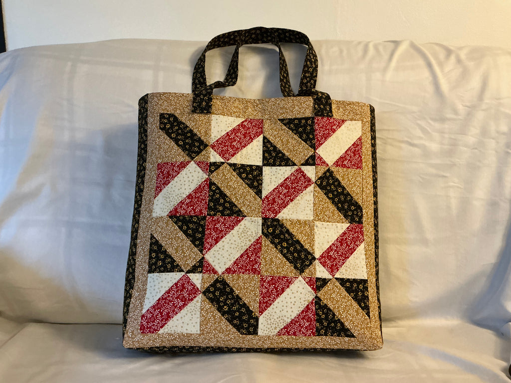 Large Quilted Patchwork Cross Tote Bag