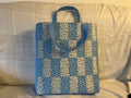 Large Baby Blue Quilted Patchwork Tote Bag