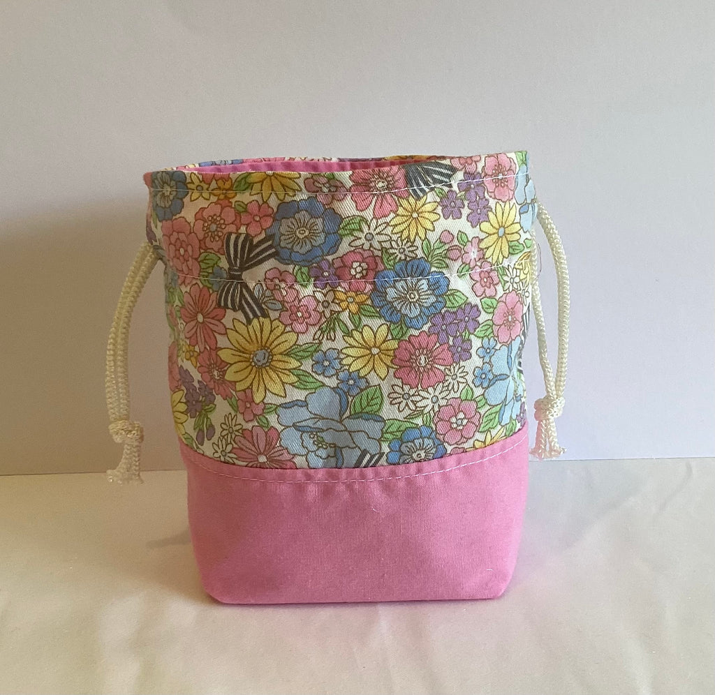 Twin Pink Handmade Draw String Bag Multi Purpose