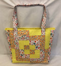 Large Yellow Handmade Quilted Patchwork Tote Bag