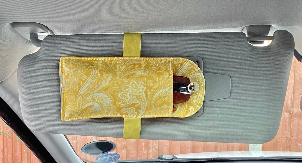 Car Visor Handmade Sun Glasses Case Yellow