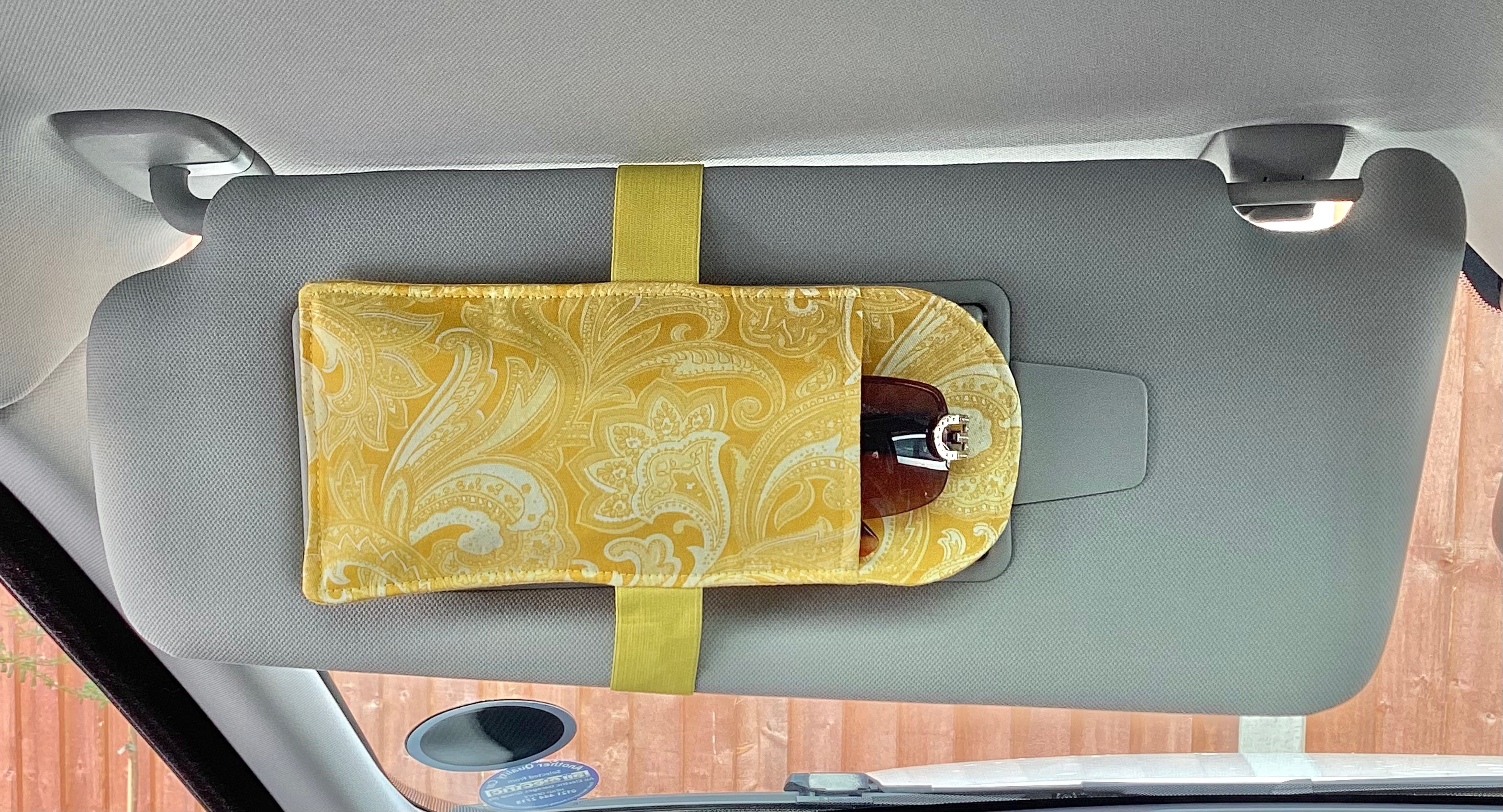 Car Visor Handmade Sun Glasses Case Yellow