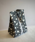 Sheep pattern  handmade triangular zipped coin and key pouch with lobster claw clasp"